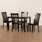 Baxton Studio Erion Modern and Contemporary Dark Brown Finished Wood 5-Piece Dining Set 184-11426-8026-Zoro - alternate 8